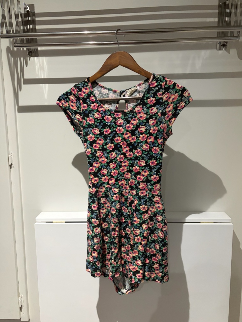 One Clothing Black Floral Romper Size S